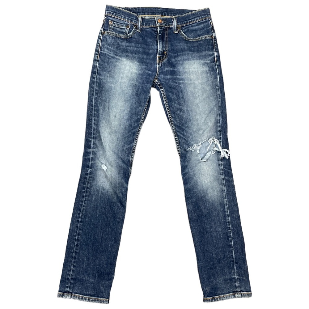 LEVI'S 511 Slim Fit Jeans Mens 30x32 Blue Ripped Distressed Denim Comfort